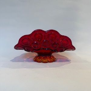 LE Smith Amberina Moon and Stars Glass Banana Boat